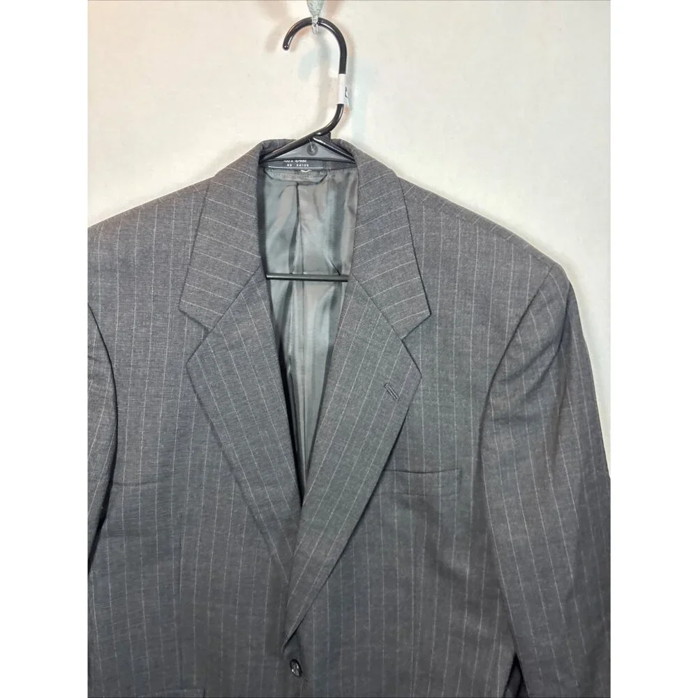 Hardy‎ Amies  Today Inn Vintage Dark Gray pin-stripe Suit Black L42  W37